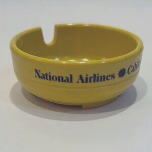 National Airlines Small Ashtray Yellow VINTAGE